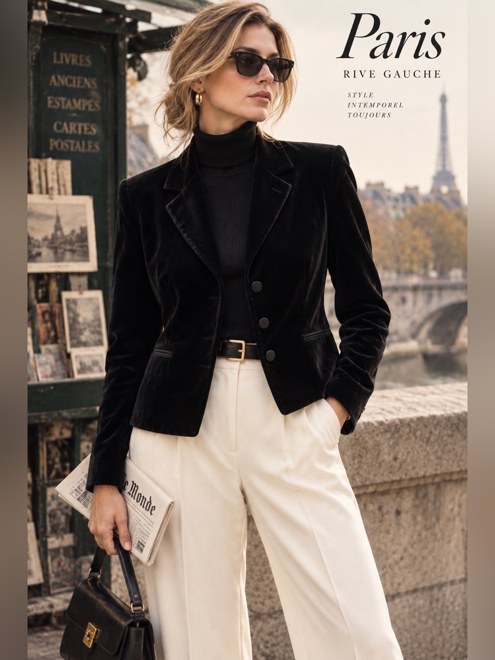 Rena Rowan Black Velvet Tailored Blazer